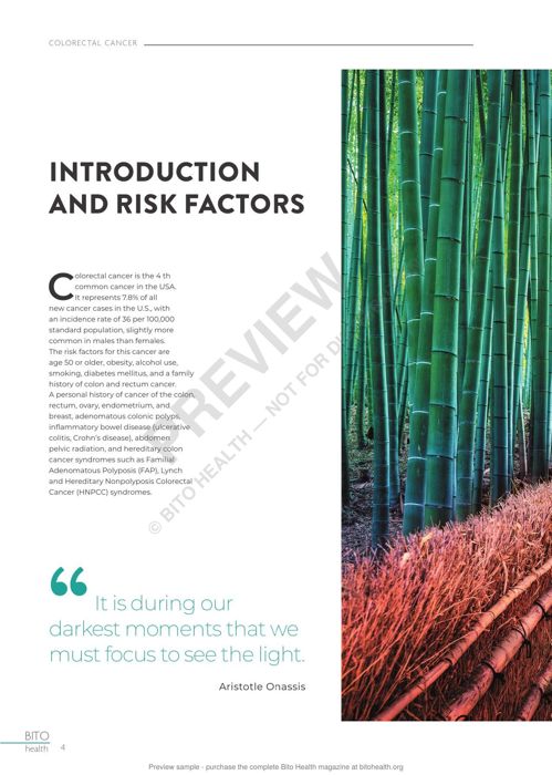 Sample page from the Colorectal Cancer guide