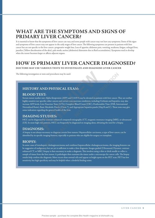 Sample page from the Liver Cancer guide