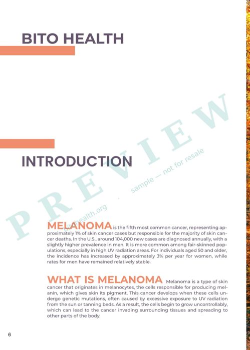 Sample page from the Melanoma guide