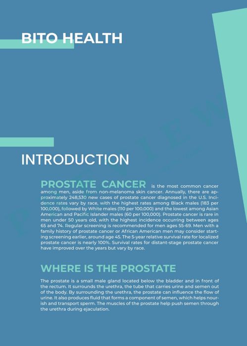 Sample page from the Prostate Cancer guide