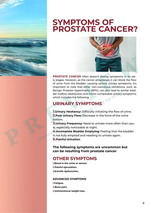 Sample page from the Prostate Cancer guide